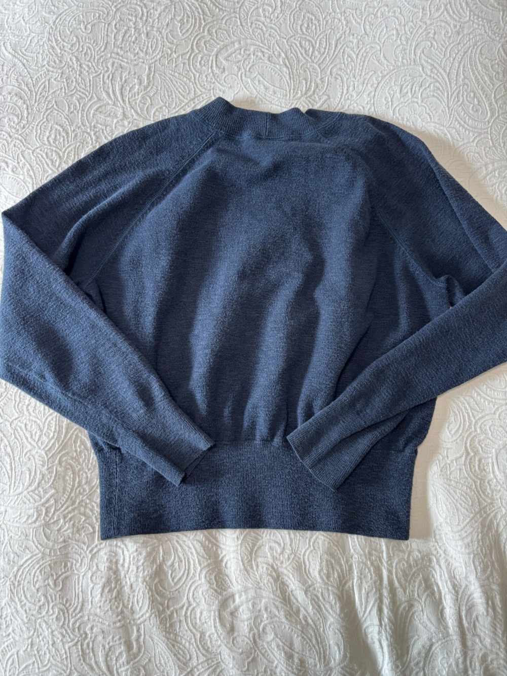 Madewell Do Well Navy Blue Cotton Blend Raglan Sleeve Ribbed Hem Sweater Small - Picture 4 of 4